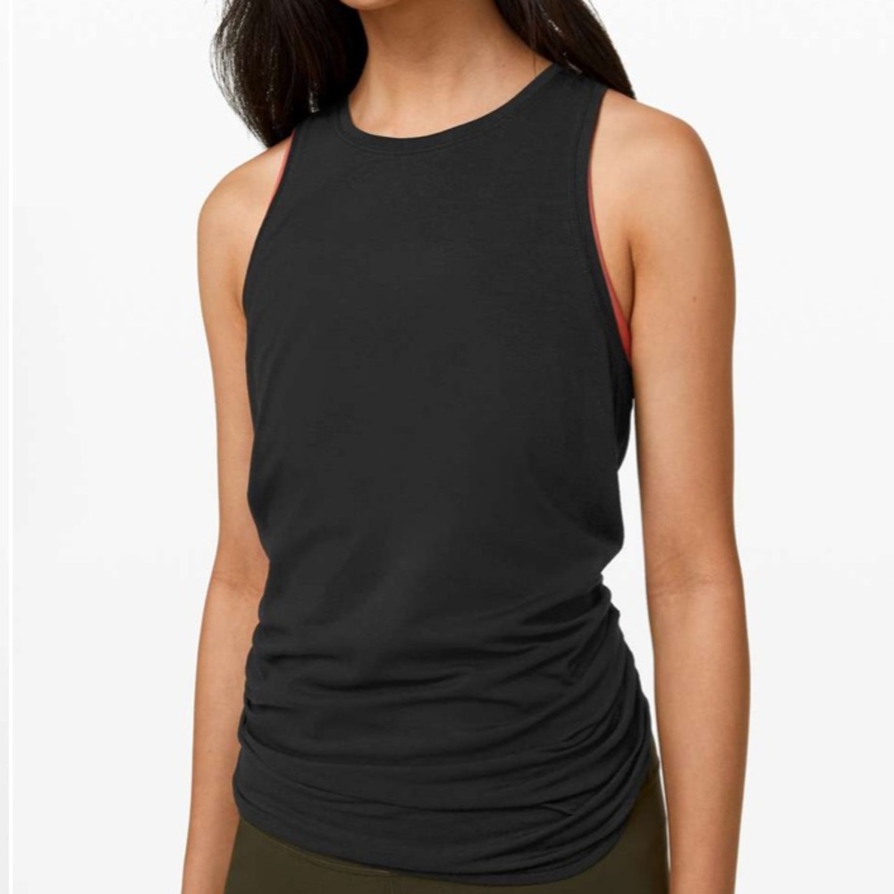 lululemon athletica Black Tank Top with Red Trim
